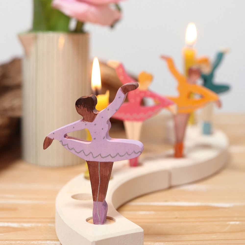 Figurine décorative en bois - Ballerine lilac