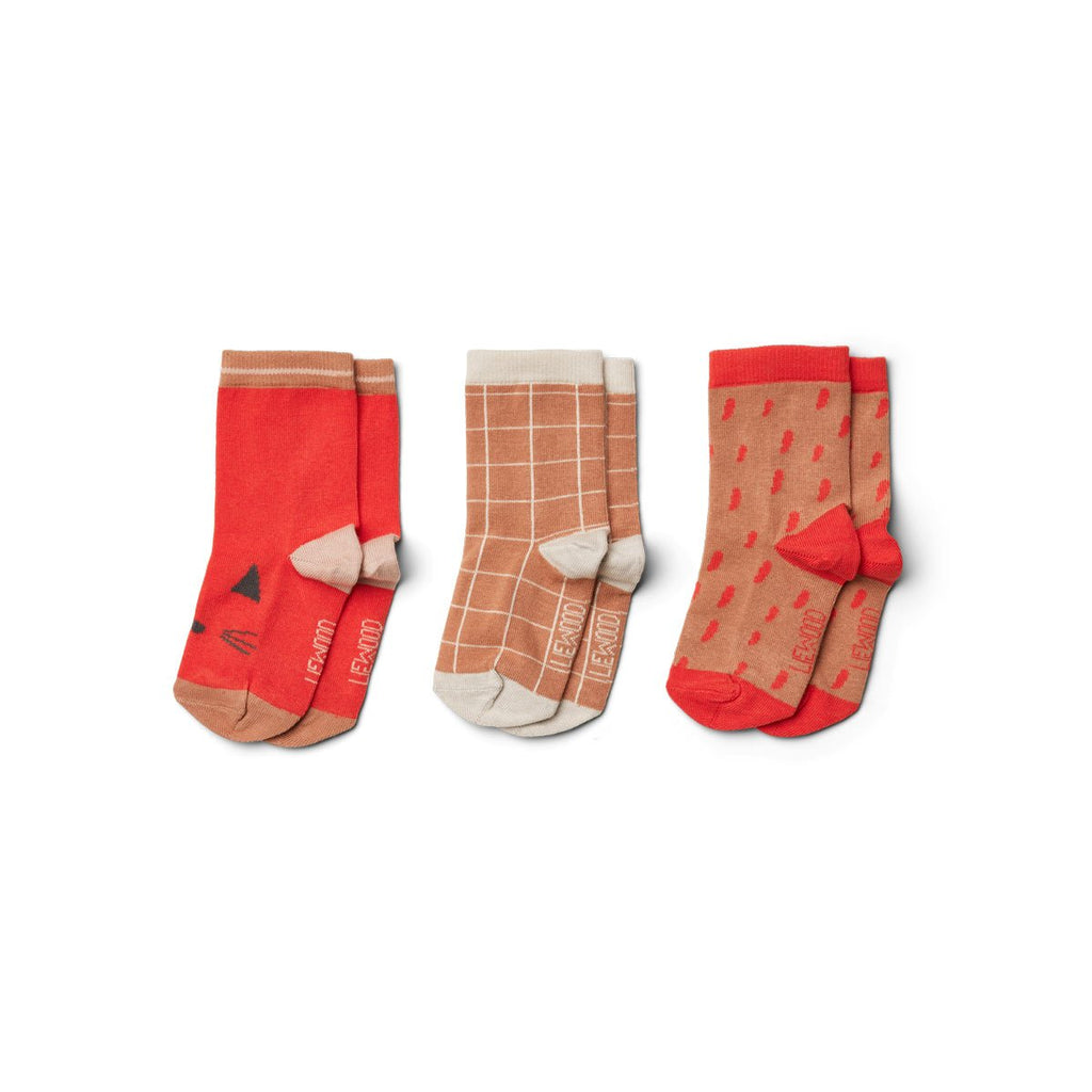 Chaussettes unisexes (3 paires) - Apple red