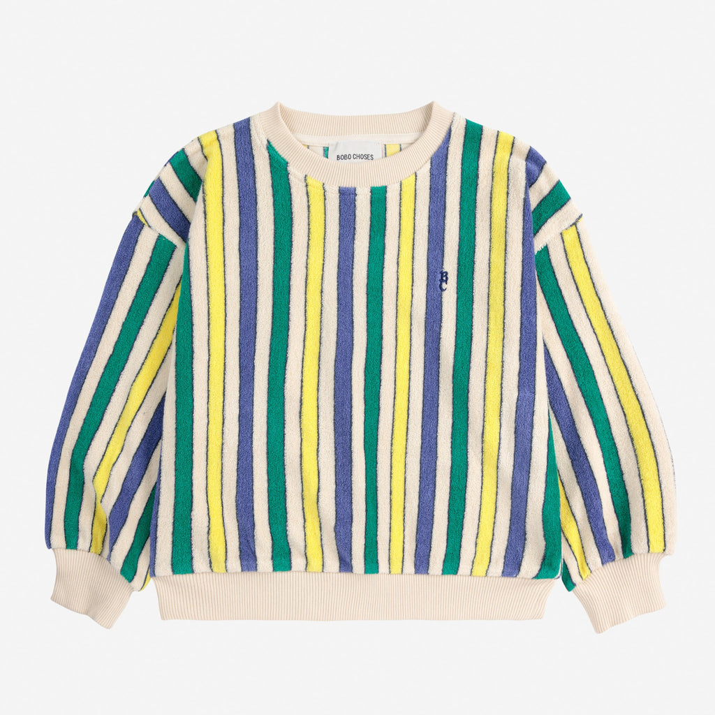 sweatshirt stripe en terry pour enfant