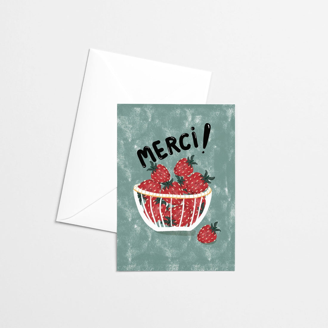 Carte de souhaits vierge - Merci fraises – les ptits mosüs