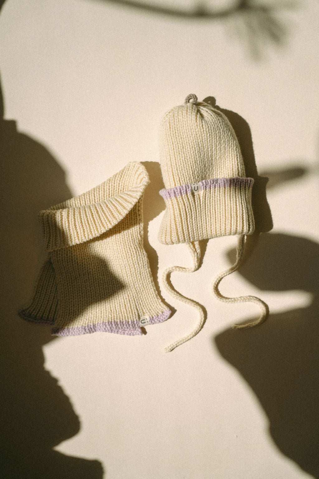 Tuque fine ligne mérinos | Hiver - Vanille ~ Sakura