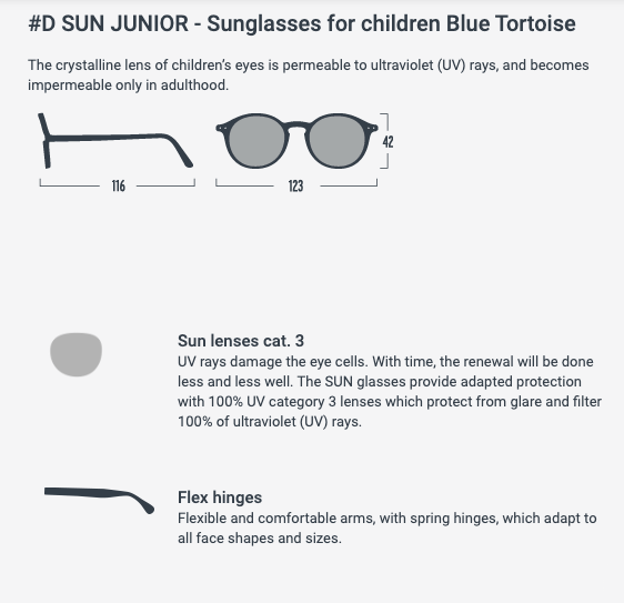 Lunette de soleil enfant #D - Blue tortoise (4355638099991)