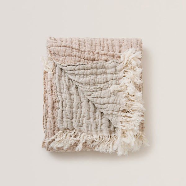 Mellow linen/cotton blanket - Tawny