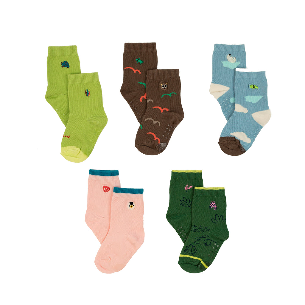 Chaussettes antidérapantes (pack of 5) - Think animal