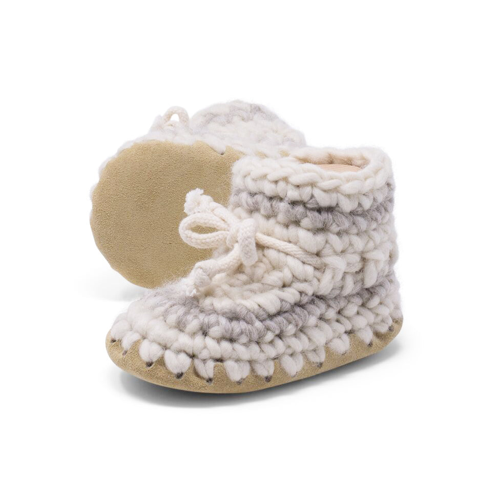 Pantoufle enfant Padraig Cottage - Couleur Crème - 100% laine. (9656993040)