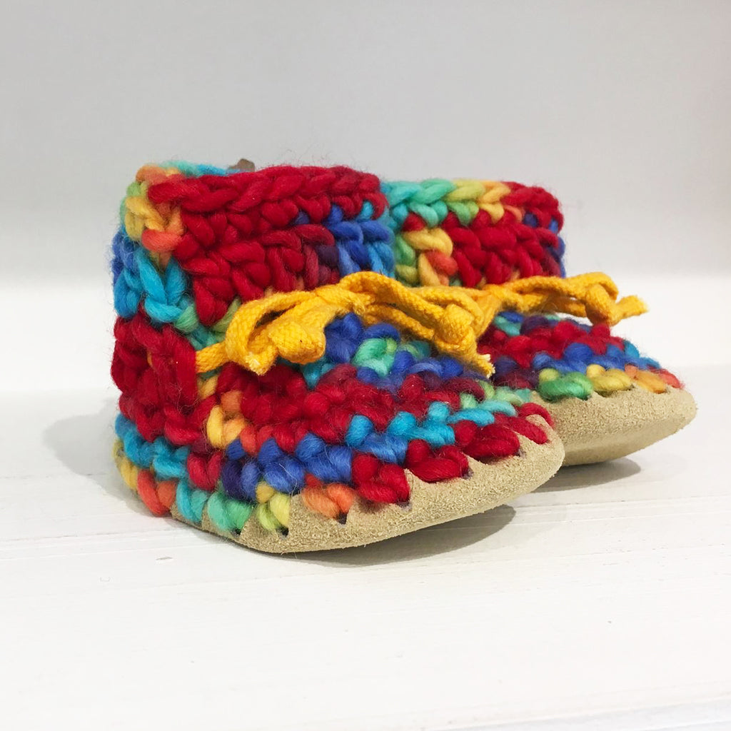 Baby Slipper Padraig Cottage - Color Rainbow - 100% wool. (9656990224)